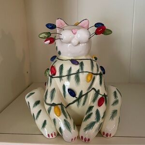 Amy Lacombe Annaco Creations 2002 Whimsiclay Christmas Cat Large Figurine